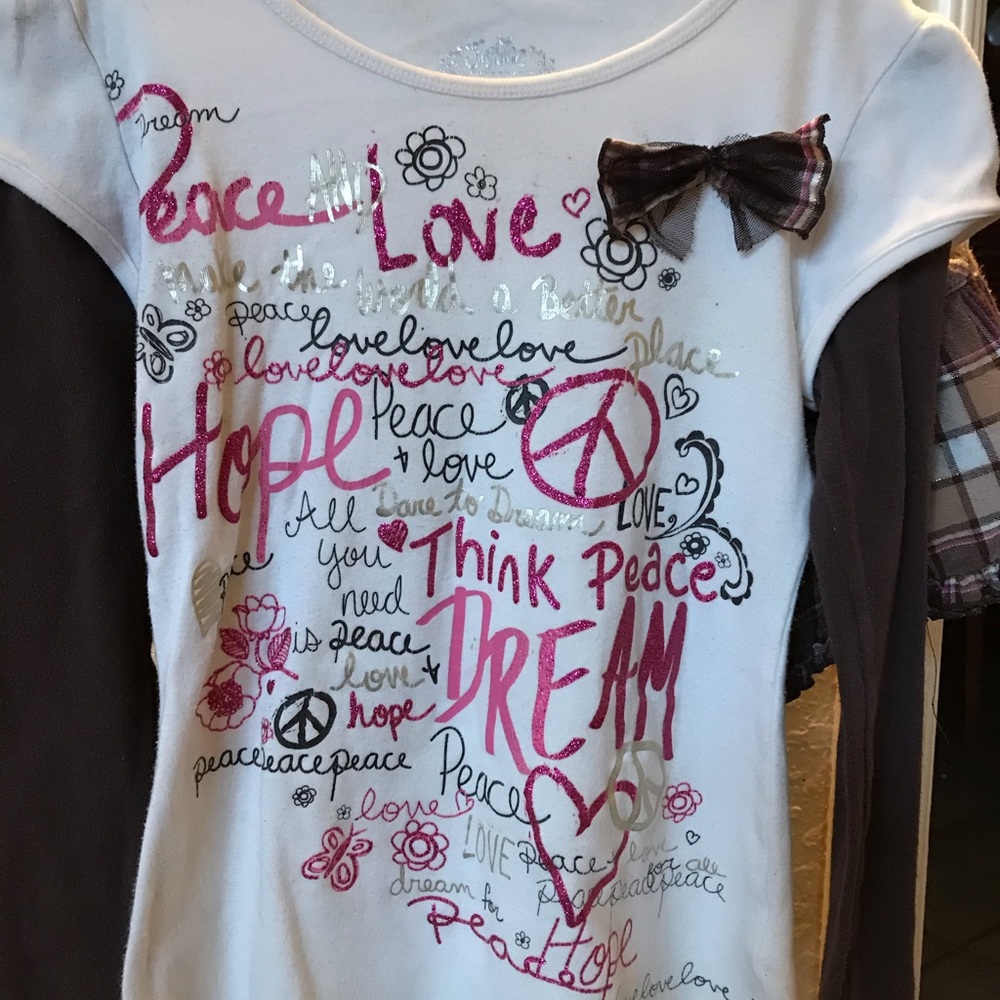 Justice 2pc shirt and skirt